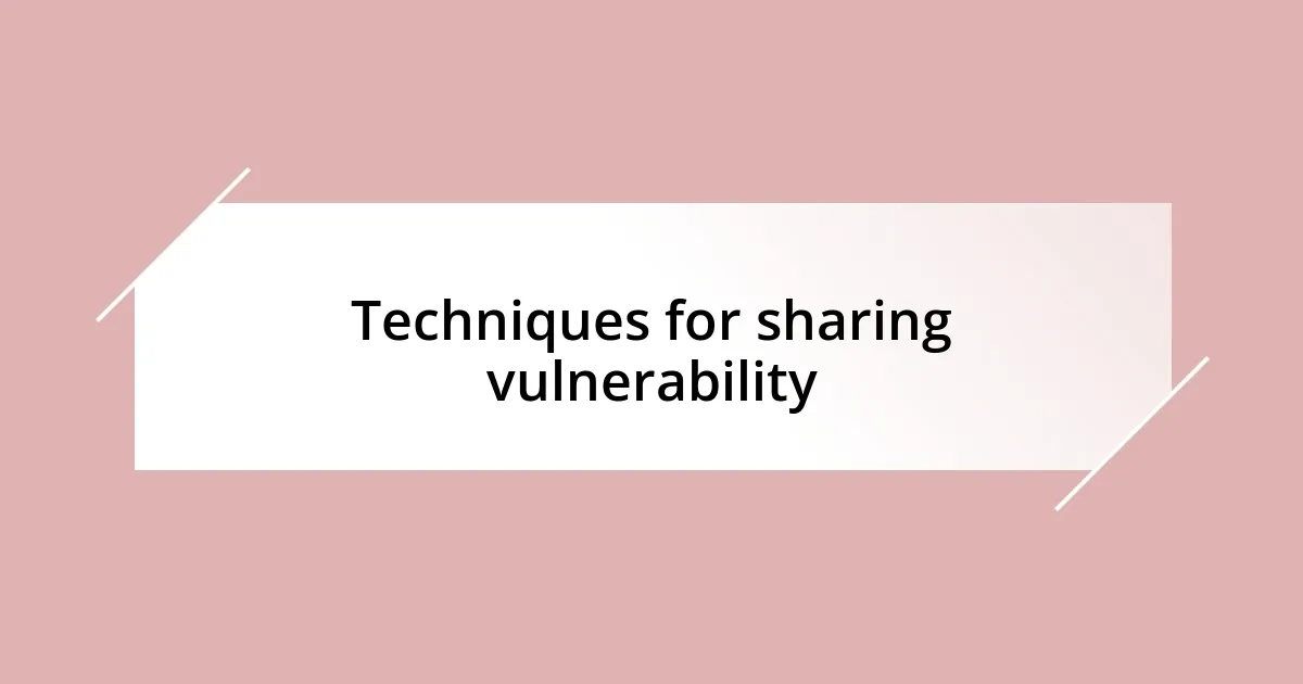 Techniques for sharing vulnerability