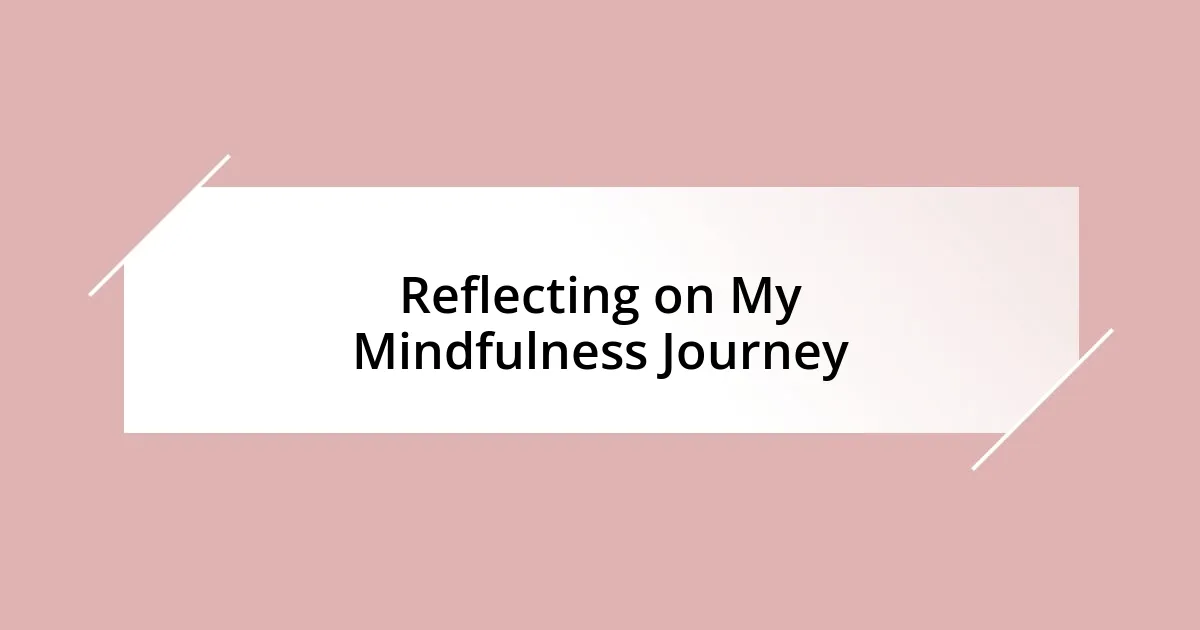 Reflecting on My Mindfulness Journey